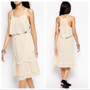 Free People Calida crop top and midi skirt set